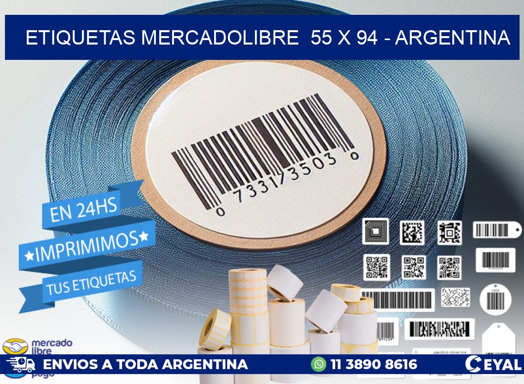 ETIQUETAS MERCADOLIBRE  55 x 94 - ARGENTINA