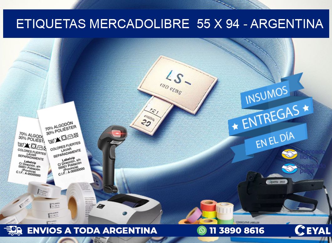 ETIQUETAS MERCADOLIBRE  55 x 94 – ARGENTINA