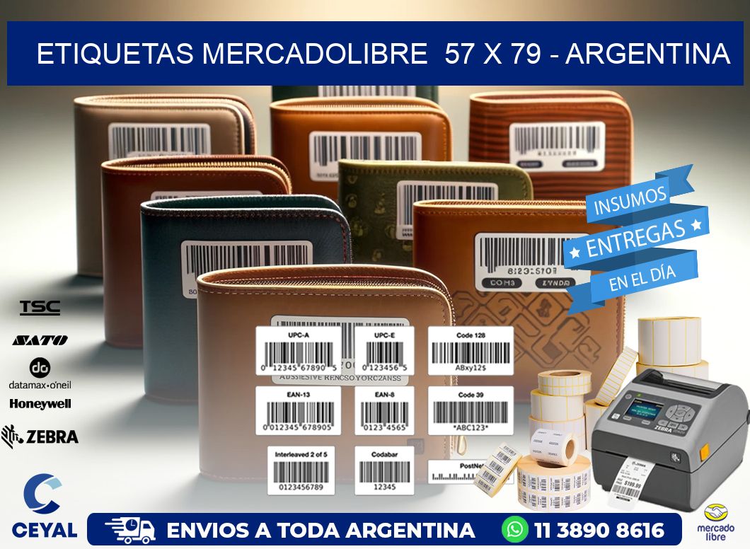 ETIQUETAS MERCADOLIBRE 57 x 79 - ARGENTINA