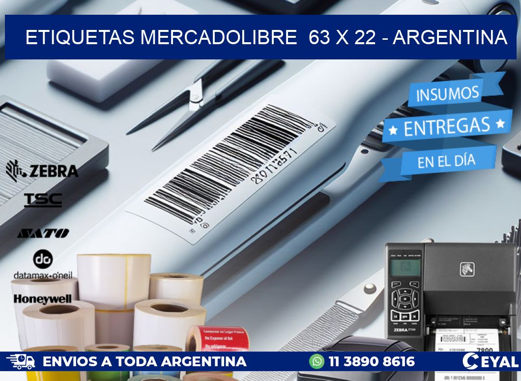 ETIQUETAS MERCADOLIBRE 63 x 22 - ARGENTINA