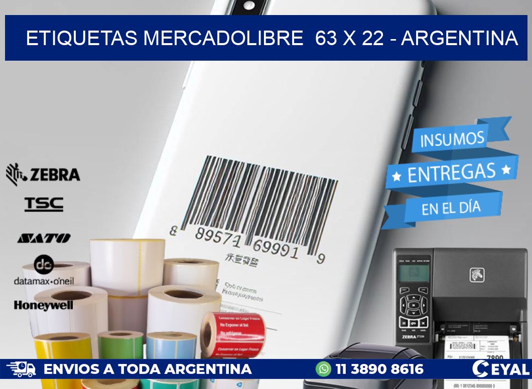 ETIQUETAS MERCADOLIBRE 63 x 22 - ARGENTINA