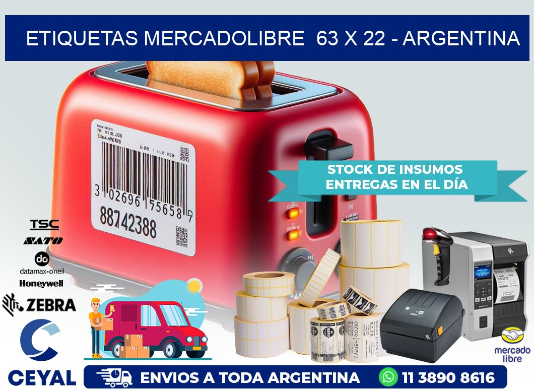 ETIQUETAS MERCADOLIBRE  63 x 22 – ARGENTINA