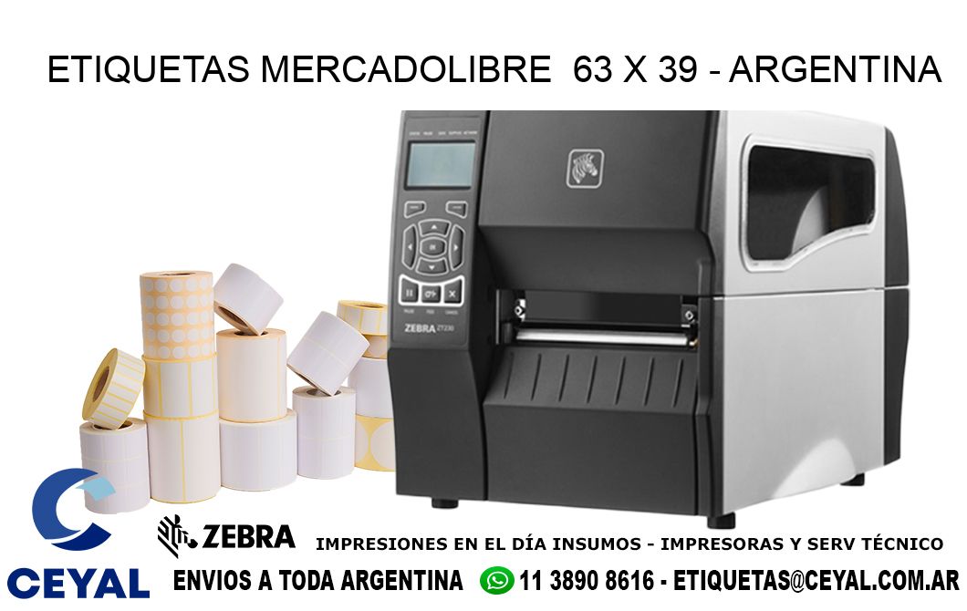 ETIQUETAS MERCADOLIBRE 63 x 39 - ARGENTINA