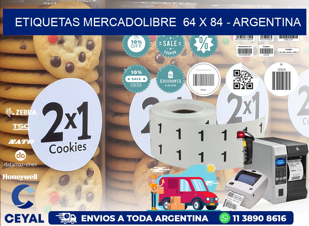 ETIQUETAS MERCADOLIBRE 64 x 84 - ARGENTINA