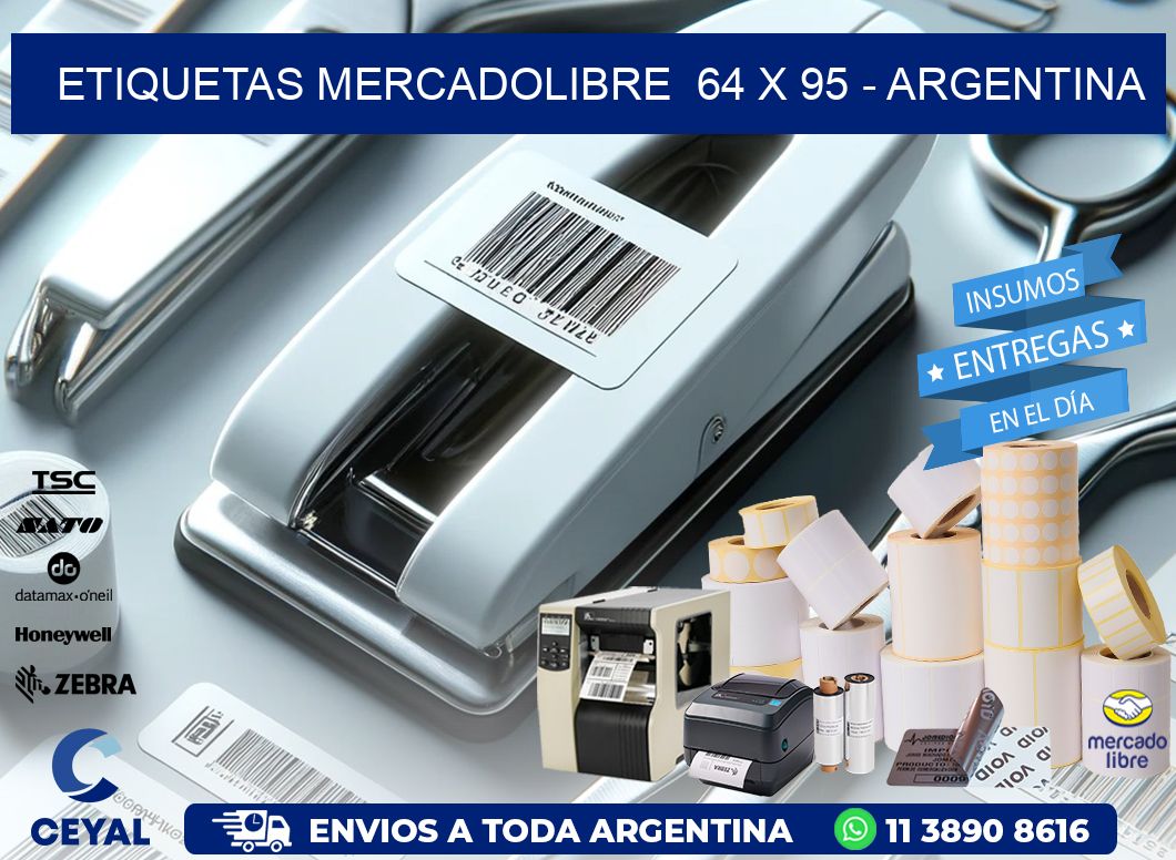 ETIQUETAS MERCADOLIBRE 64 x 95 - ARGENTINA