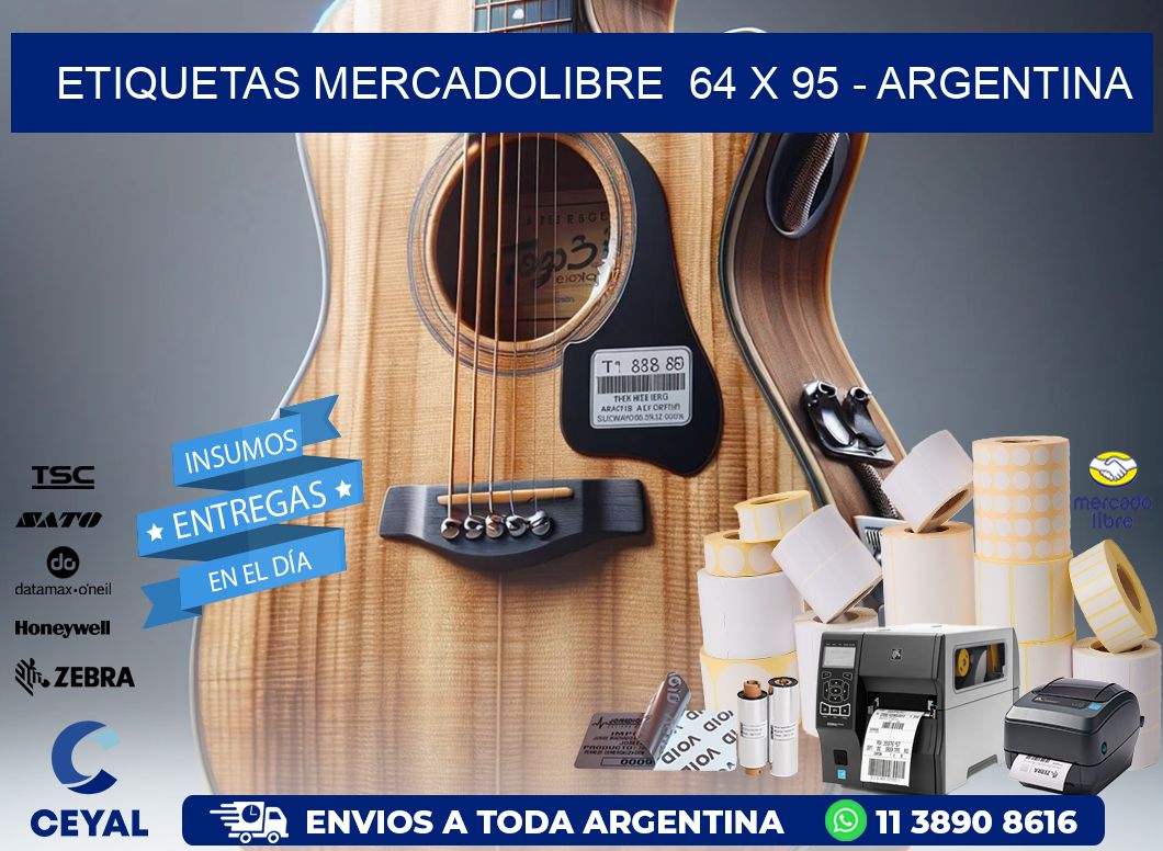 ETIQUETAS MERCADOLIBRE 64 x 95 - ARGENTINA