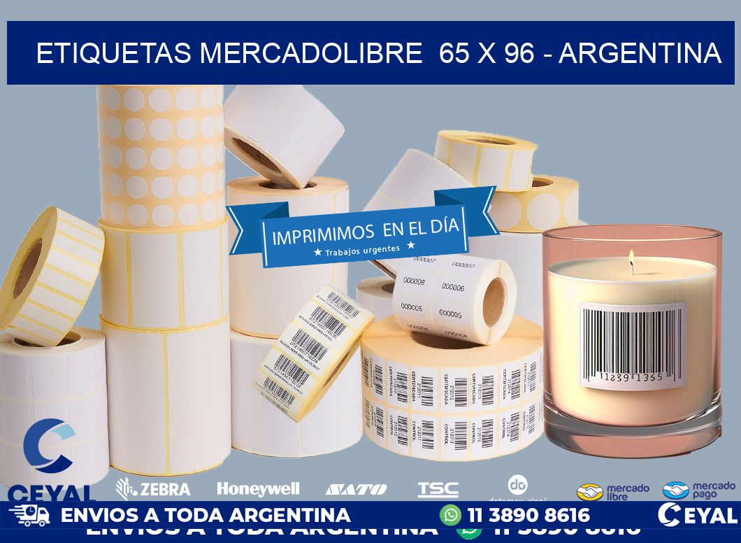 ETIQUETAS MERCADOLIBRE  65 x 96 - ARGENTINA