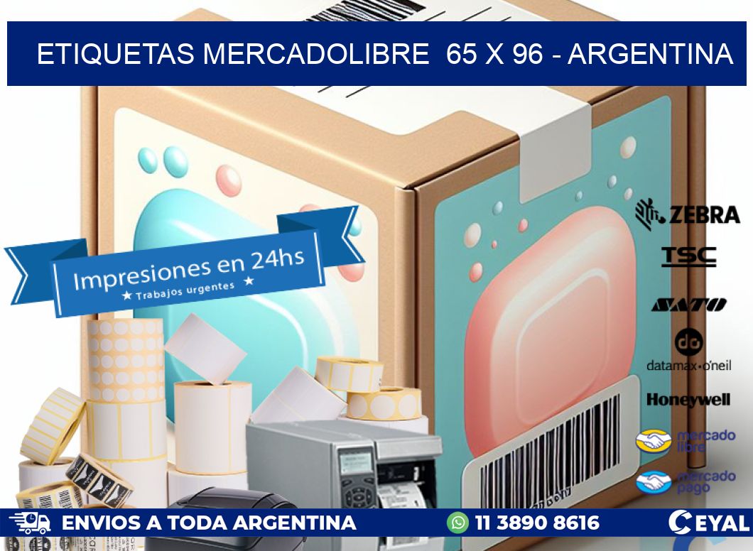 ETIQUETAS MERCADOLIBRE  65 x 96 - ARGENTINA