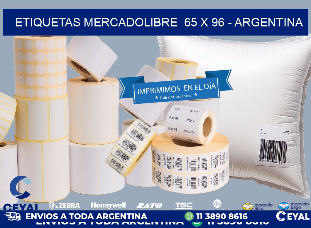 ETIQUETAS MERCADOLIBRE  65 x 96 - ARGENTINA
