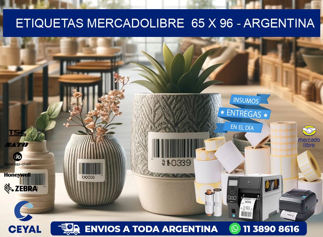 ETIQUETAS MERCADOLIBRE  65 x 96 - ARGENTINA