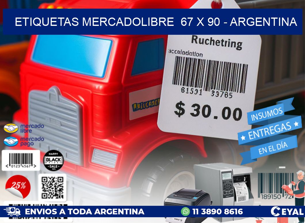 ETIQUETAS MERCADOLIBRE 67 x 90 - ARGENTINA