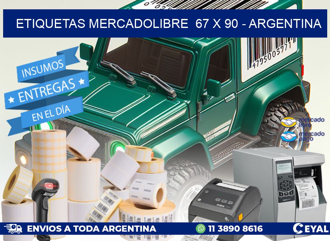 ETIQUETAS MERCADOLIBRE 67 x 90 - ARGENTINA