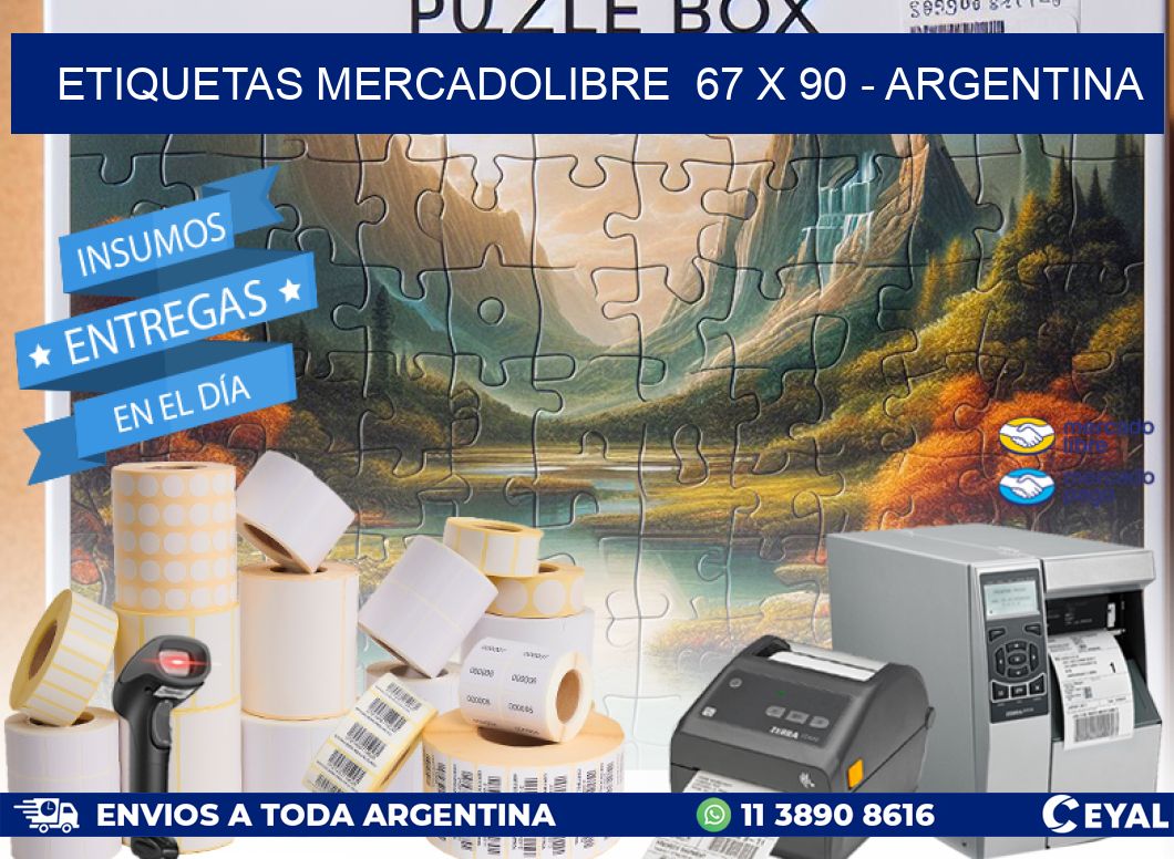 ETIQUETAS MERCADOLIBRE 67 x 90 - ARGENTINA