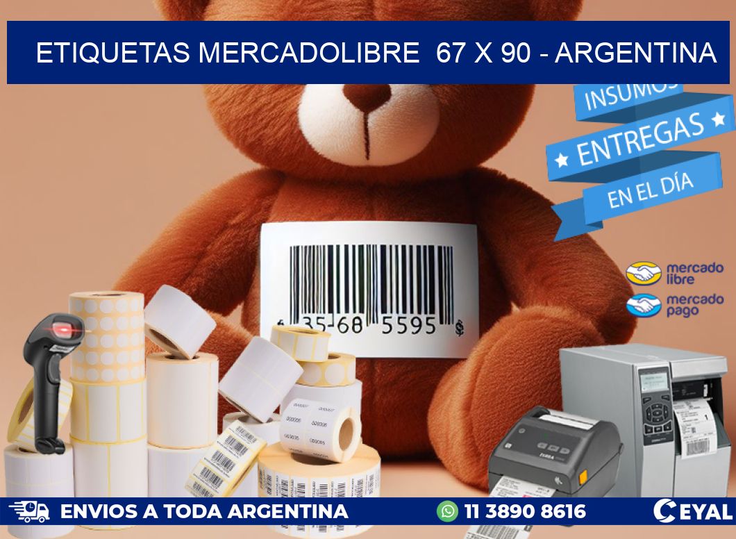 ETIQUETAS MERCADOLIBRE 67 x 90 - ARGENTINA
