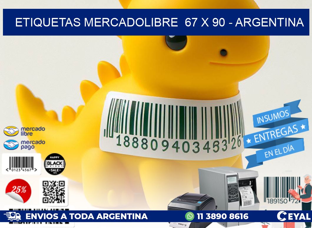 ETIQUETAS MERCADOLIBRE  67 x 90 – ARGENTINA