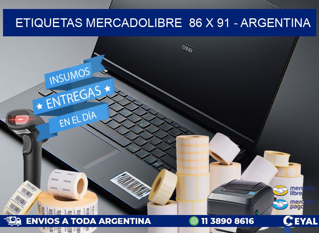 ETIQUETAS MERCADOLIBRE 86 x 91 - ARGENTINA