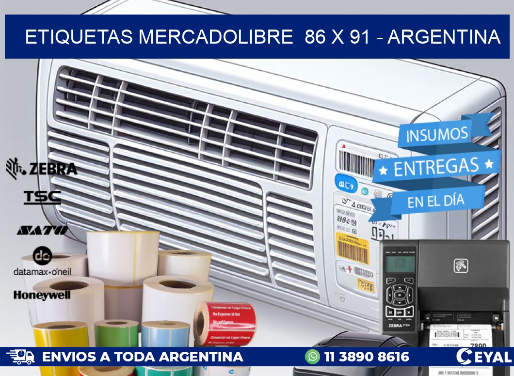 ETIQUETAS MERCADOLIBRE 86 x 91 - ARGENTINA