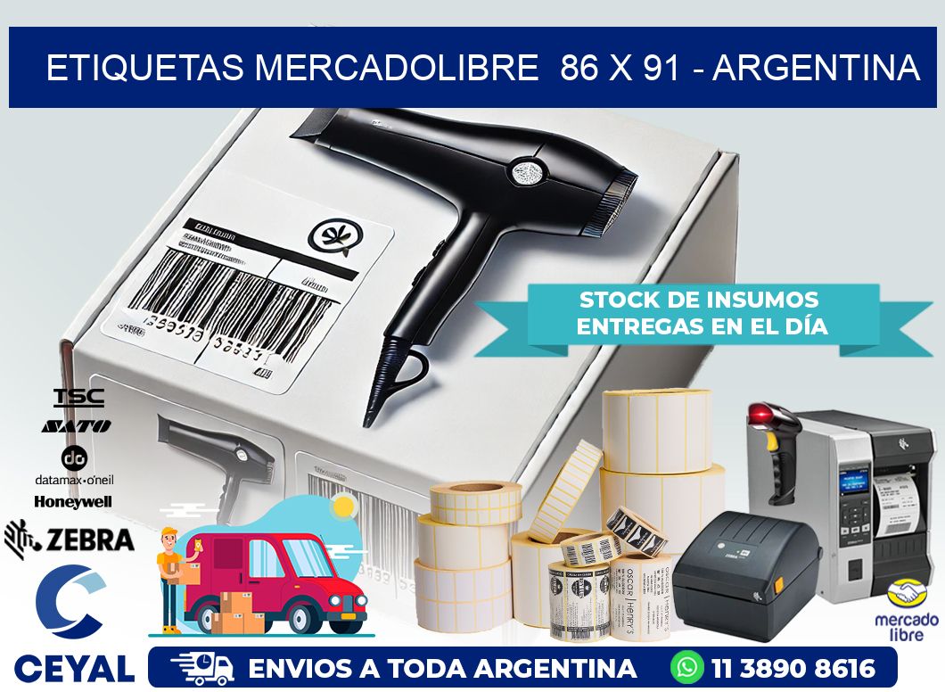 ETIQUETAS MERCADOLIBRE  86 x 91 – ARGENTINA