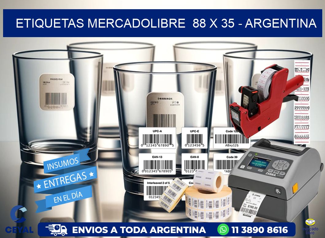 ETIQUETAS MERCADOLIBRE  88 x 35 – ARGENTINA