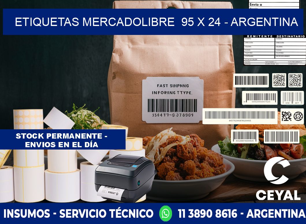 ETIQUETAS MERCADOLIBRE 95 x 24 - ARGENTINA