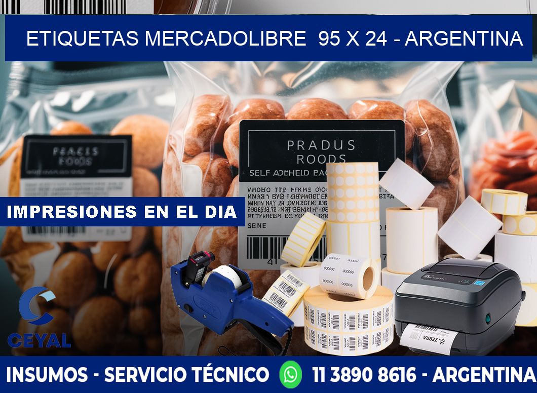 ETIQUETAS MERCADOLIBRE 95 x 24 - ARGENTINA
