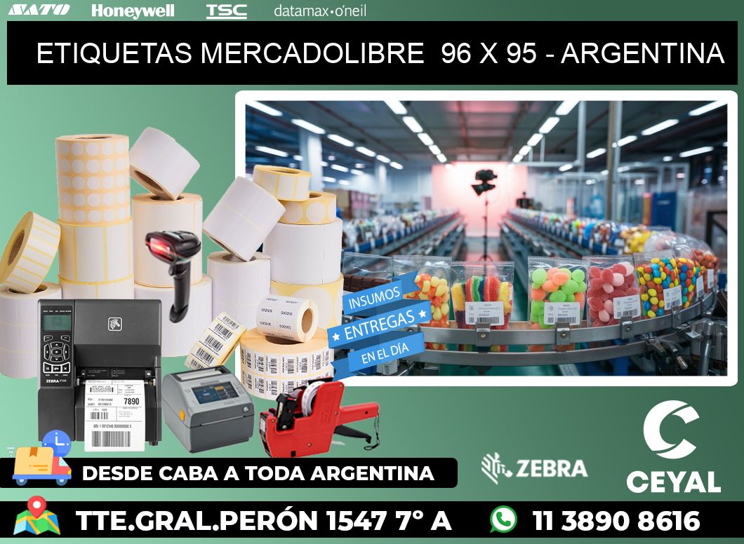 ETIQUETAS MERCADOLIBRE 96 x 95 - ARGENTINA