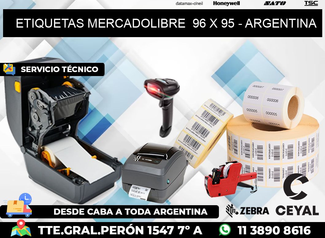 ETIQUETAS MERCADOLIBRE 96 x 95 - ARGENTINA