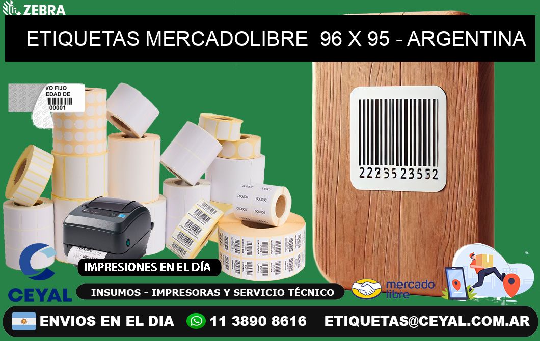 ETIQUETAS MERCADOLIBRE 96 x 95 - ARGENTINA