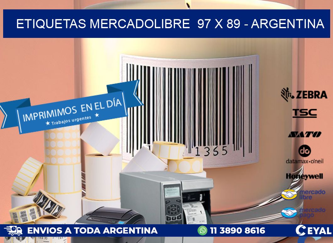 ETIQUETAS MERCADOLIBRE 97 x 89 - ARGENTINA