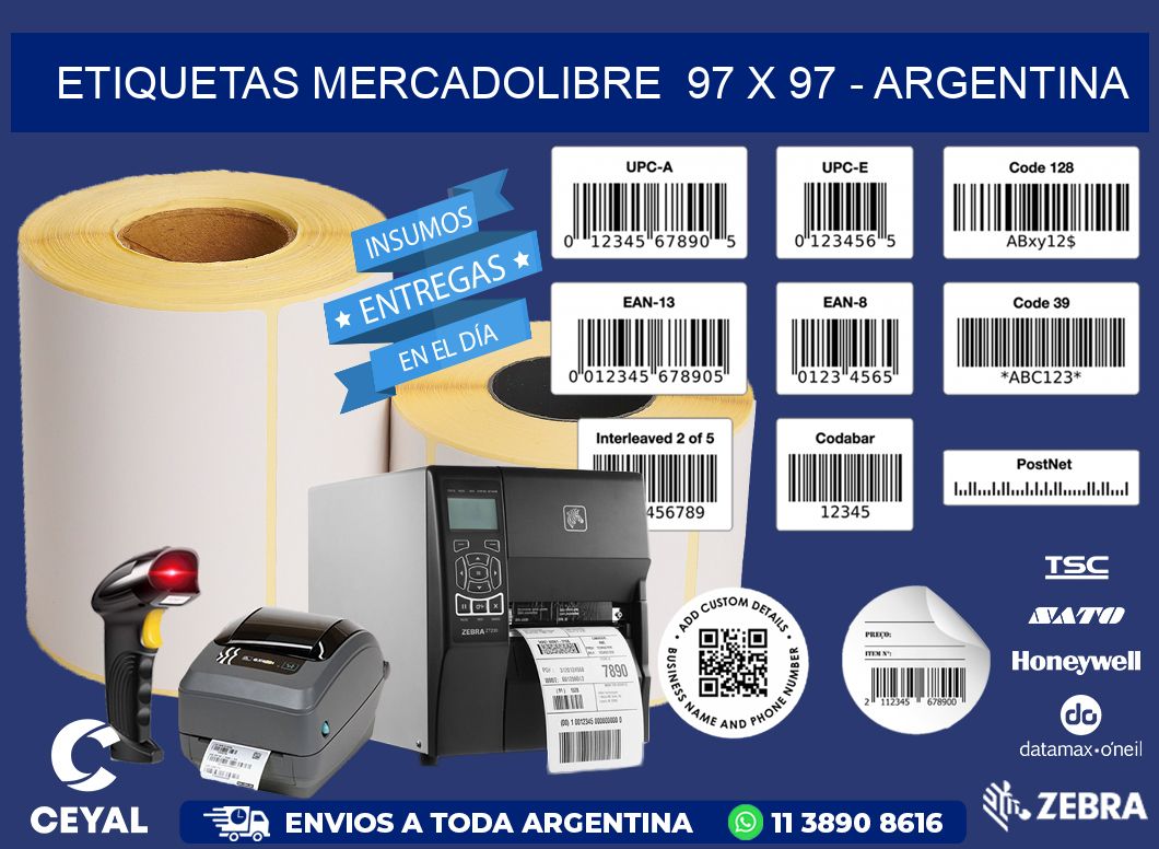 ETIQUETAS MERCADOLIBRE 97 x 97 - ARGENTINA