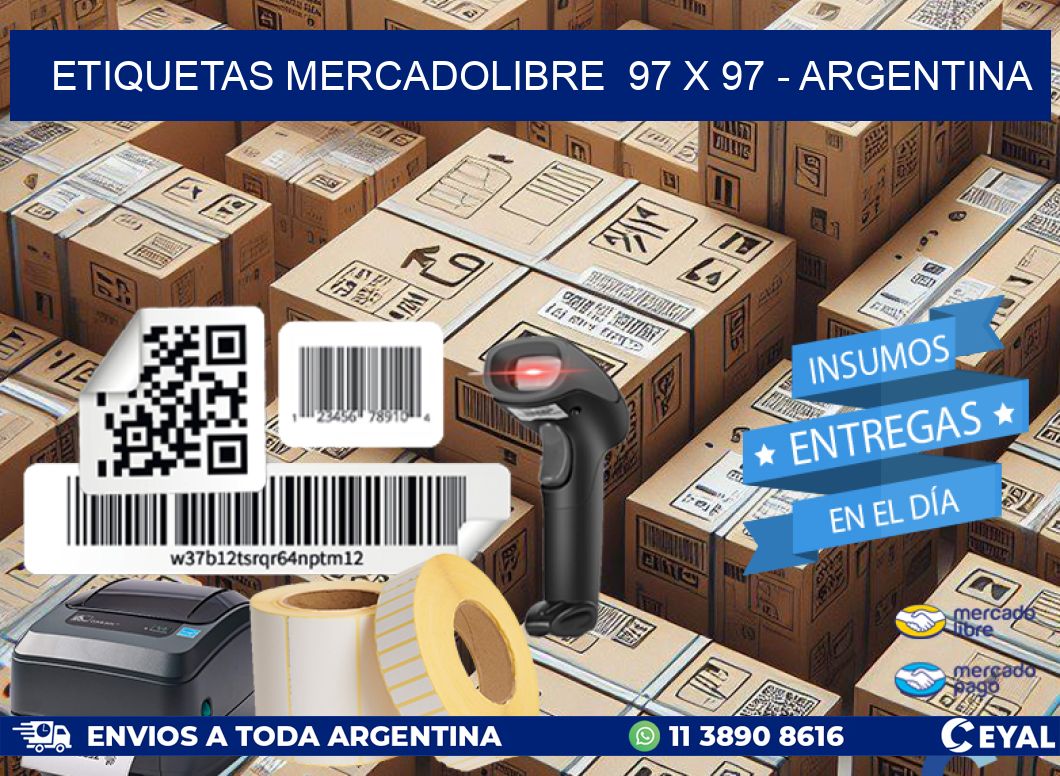 ETIQUETAS MERCADOLIBRE  97 x 97 - ARGENTINA