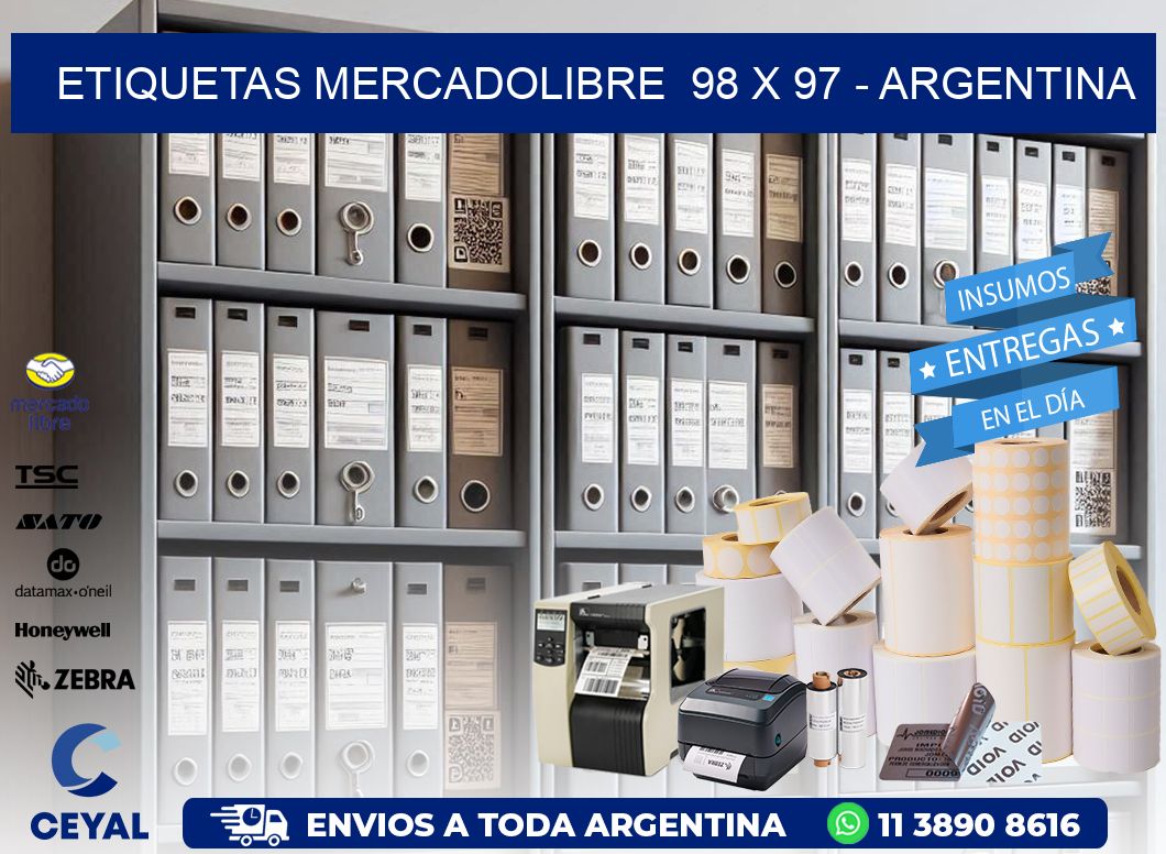 ETIQUETAS MERCADOLIBRE 98 x 97 - ARGENTINA