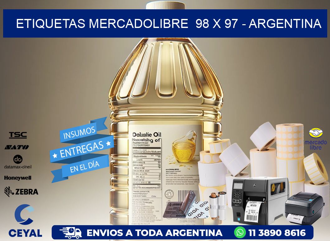ETIQUETAS MERCADOLIBRE 98 x 97 - ARGENTINA