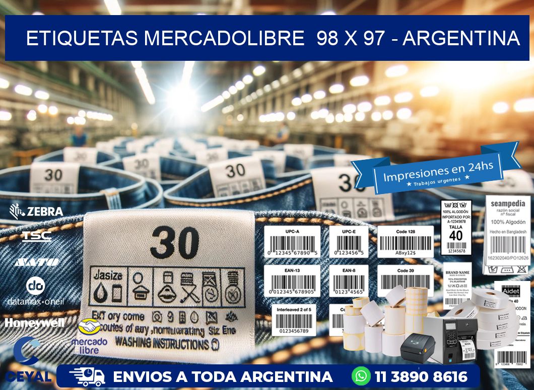 ETIQUETAS MERCADOLIBRE 98 x 97 - ARGENTINA