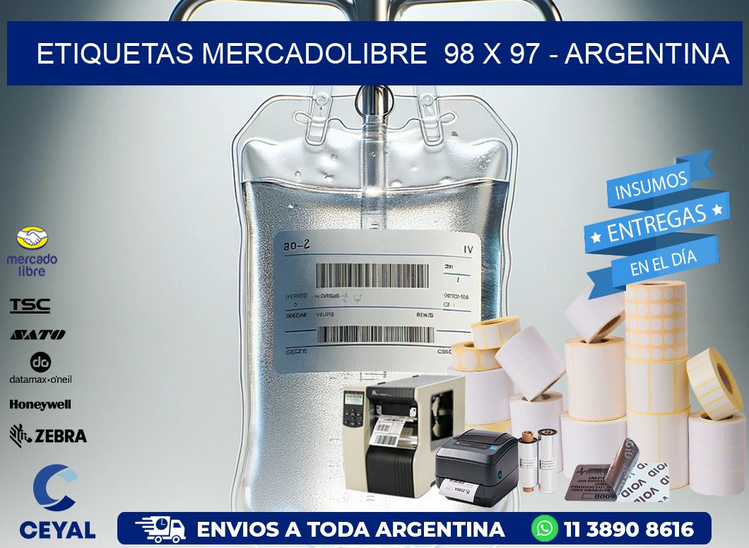 ETIQUETAS MERCADOLIBRE  98 x 97 – ARGENTINA