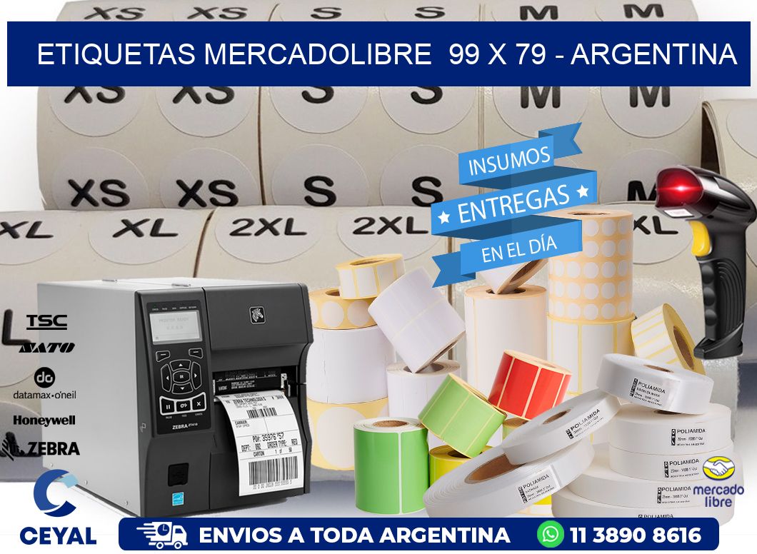 ETIQUETAS MERCADOLIBRE  99 x 79 - ARGENTINA