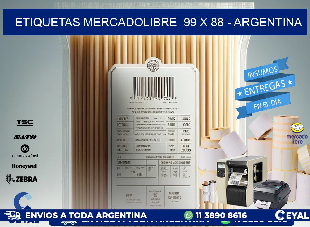 ETIQUETAS MERCADOLIBRE 99 x 88 - ARGENTINA