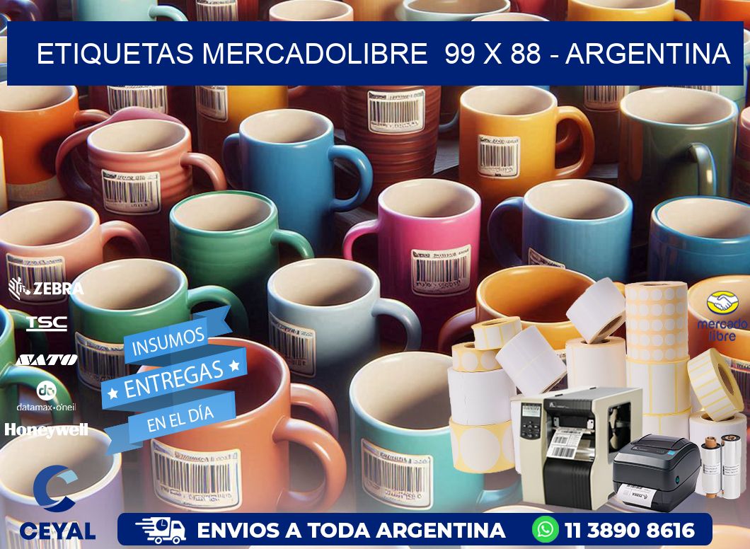 ETIQUETAS MERCADOLIBRE 99 x 88 - ARGENTINA