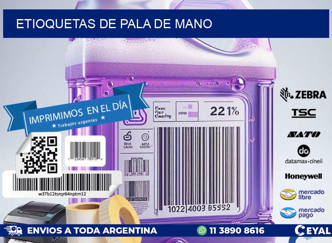 ETIOQUETAS DE PALA DE MANO