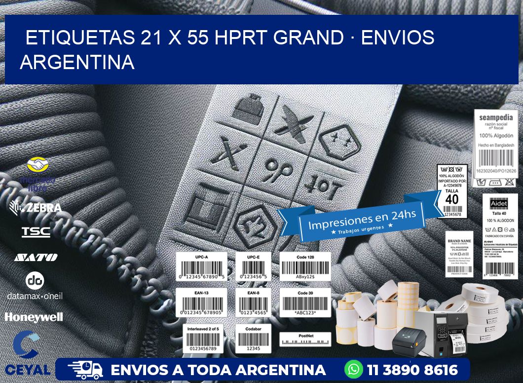 ETIQUETAS 21 x 55 HPRT GRAND · ENVIOS ARGENTINA