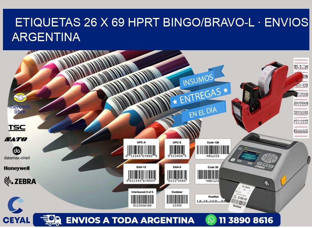 ETIQUETAS 26 x 69 HPRT BINGO/BRAVO-L · ENVIOS ARGENTINA