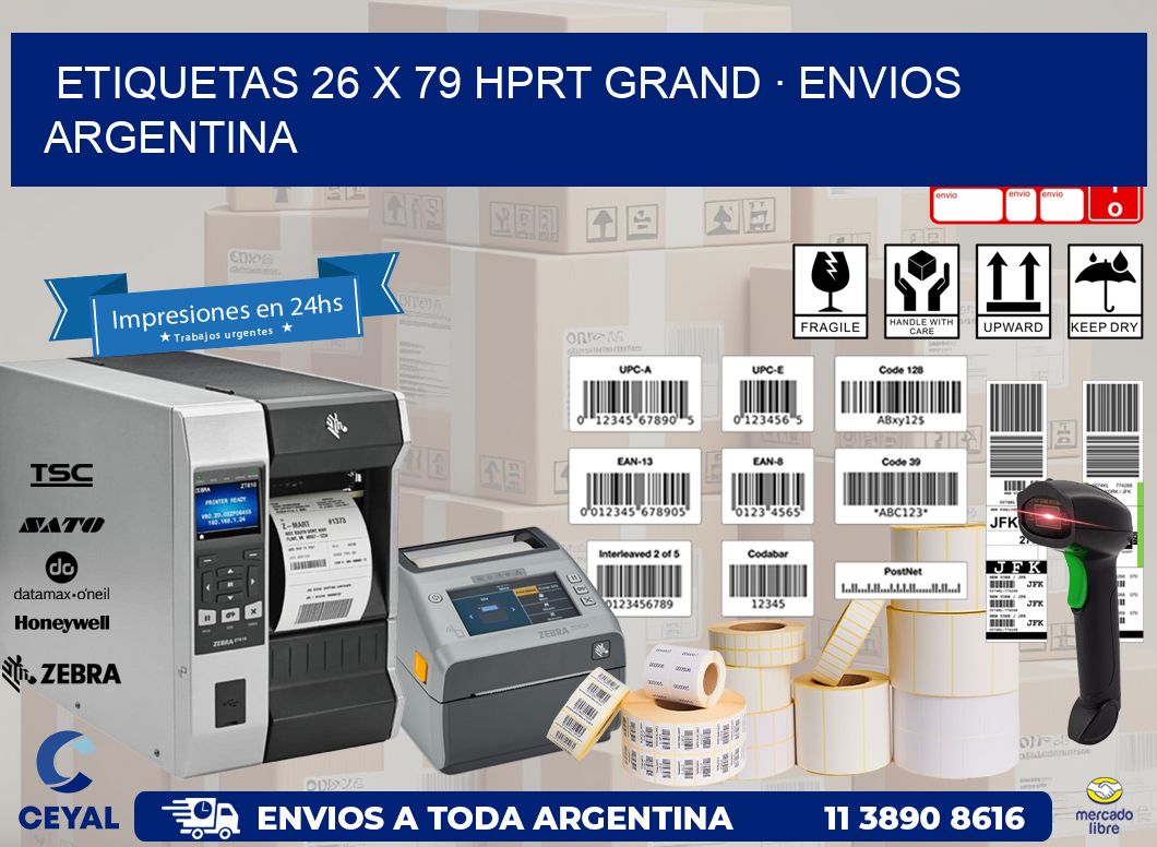 ETIQUETAS 26 x 79 HPRT GRAND · ENVIOS ARGENTINA