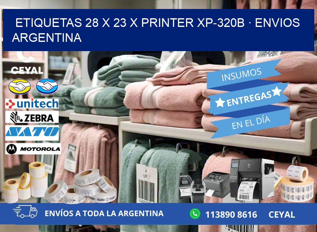 ETIQUETAS 28 x 23 X PRINTER XP-320B · ENVIOS ARGENTINA