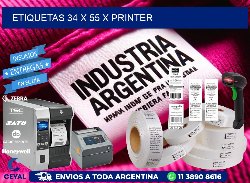 ETIQUETAS 34 x 55 X PRINTER