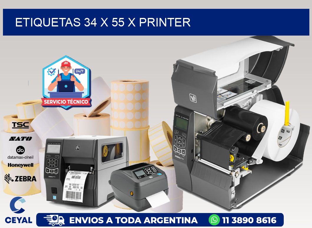 ETIQUETAS 34 x 55 X PRINTER