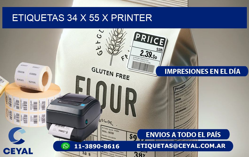 ETIQUETAS 34 x 55 X PRINTER