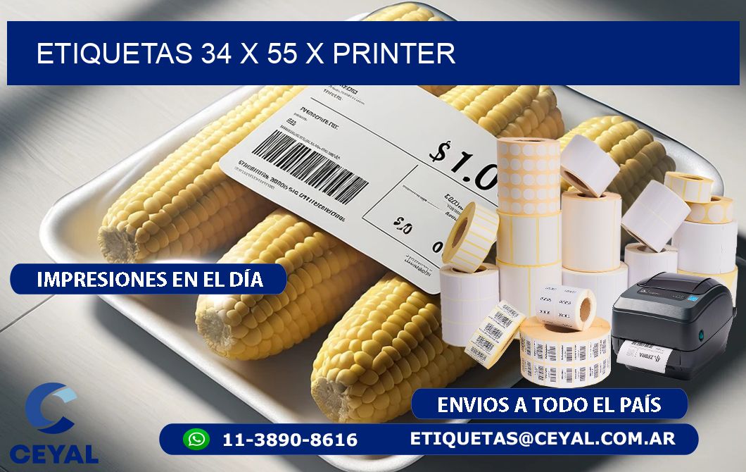 ETIQUETAS 34 x 55 X PRINTER