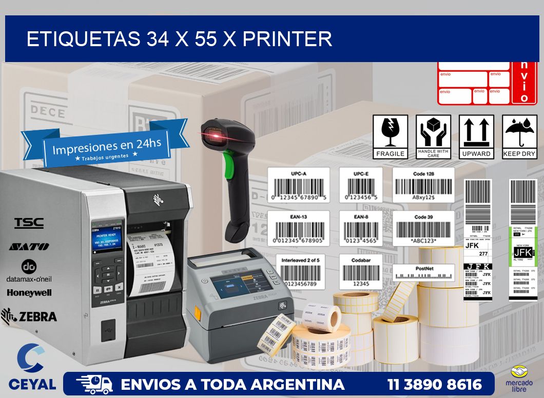 ETIQUETAS 34 x 55 X PRINTER