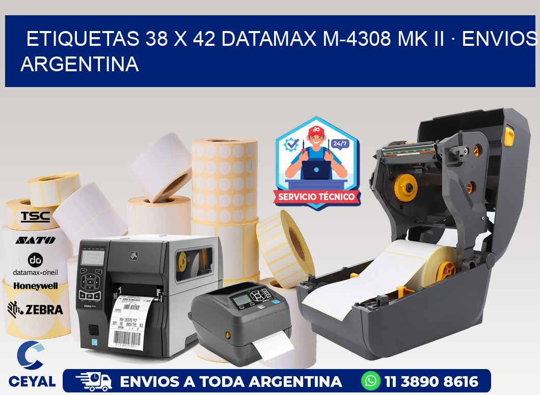 ETIQUETAS 38 x 42 DATAMAX M-4308 MK II · ENVIOS ARGENTINA