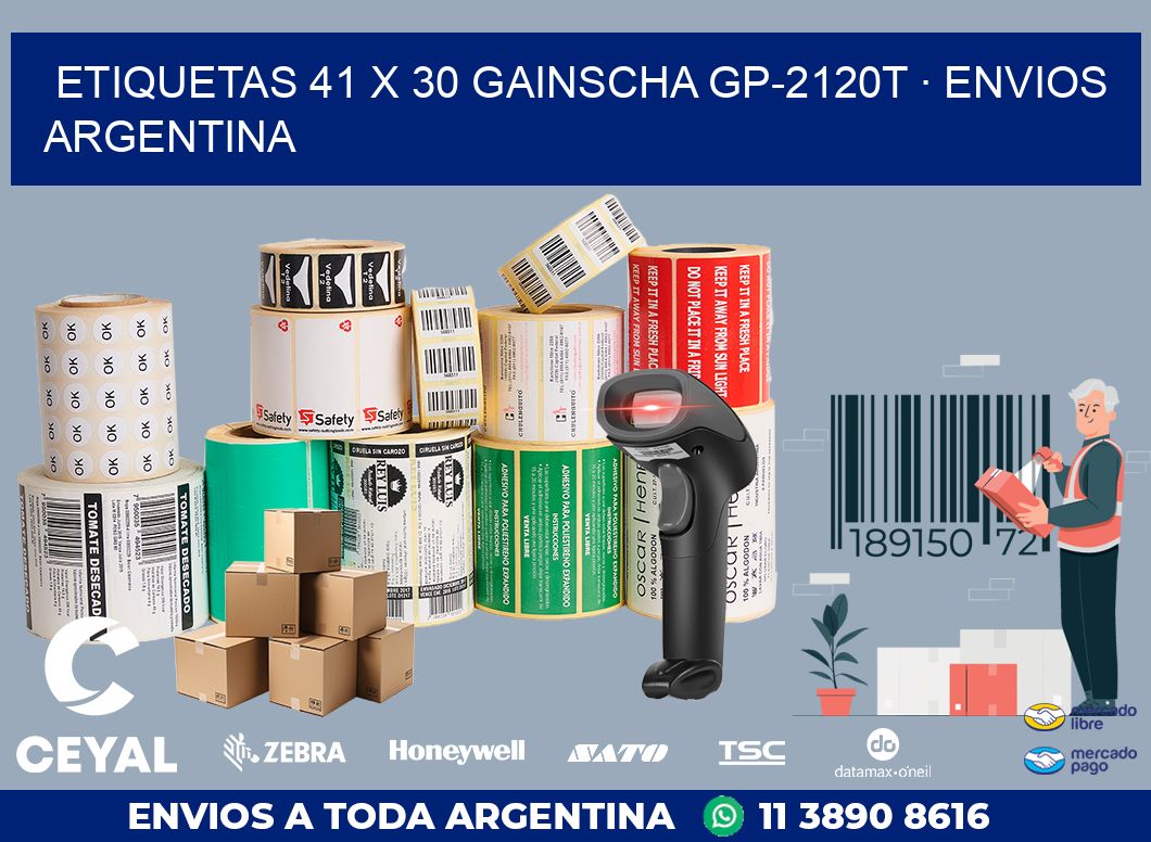 ETIQUETAS 41 x 30 GAINSCHA GP-2120T · ENVIOS ARGENTINA